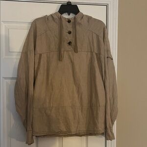 Tan Hooded lightweight jacket